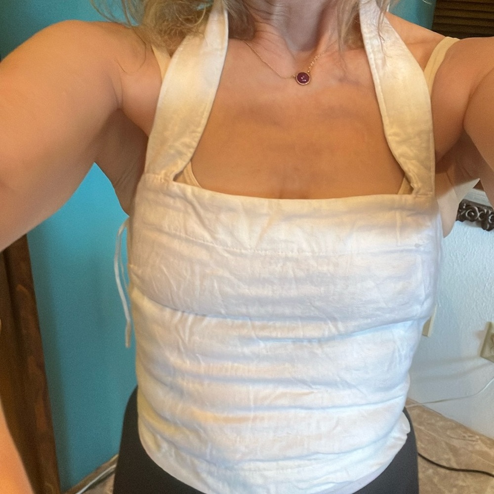 Abercrombie and Fitch linen blend halter top slightly cropped like new